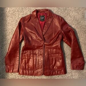 Gap Red Leather Jacket